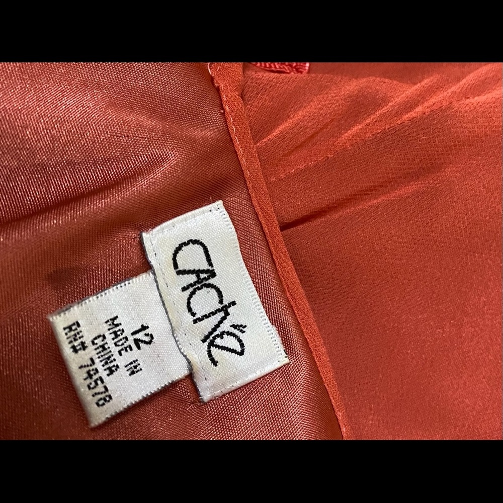 Cache coral spaghetti strap asymmetrical dress Size 10 - 12 - Picture 6 of 6